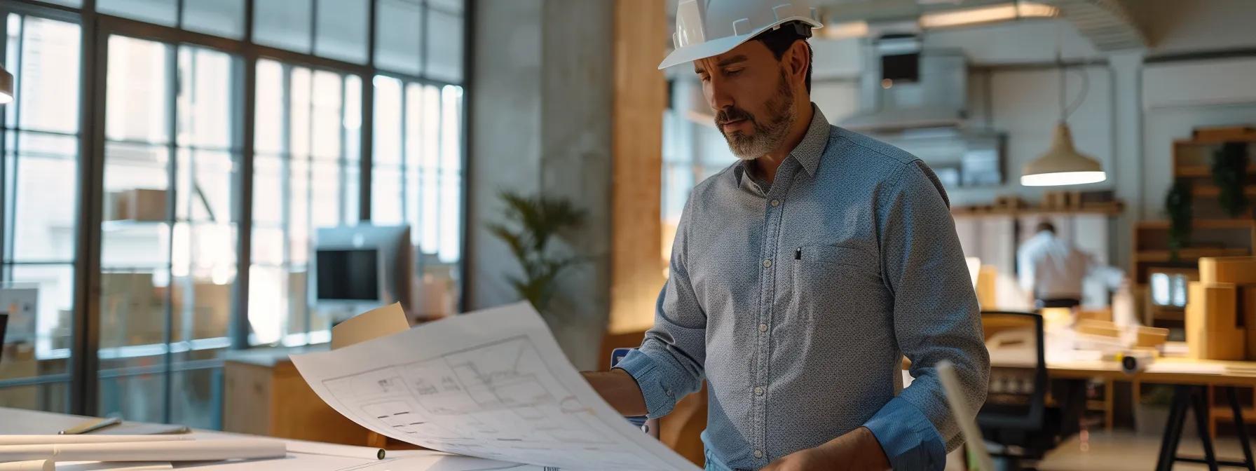 a confident contractor reviews demolition plans in a modern office filled with blueprints and safety certifications, highlighting a commitment to transparency and professionalism in demolition services. a confident contractor reviews demolition plans in a modern office filled with blueprints and safety certifications, highlighting a commitment to transparency and professionalism in demolition services.