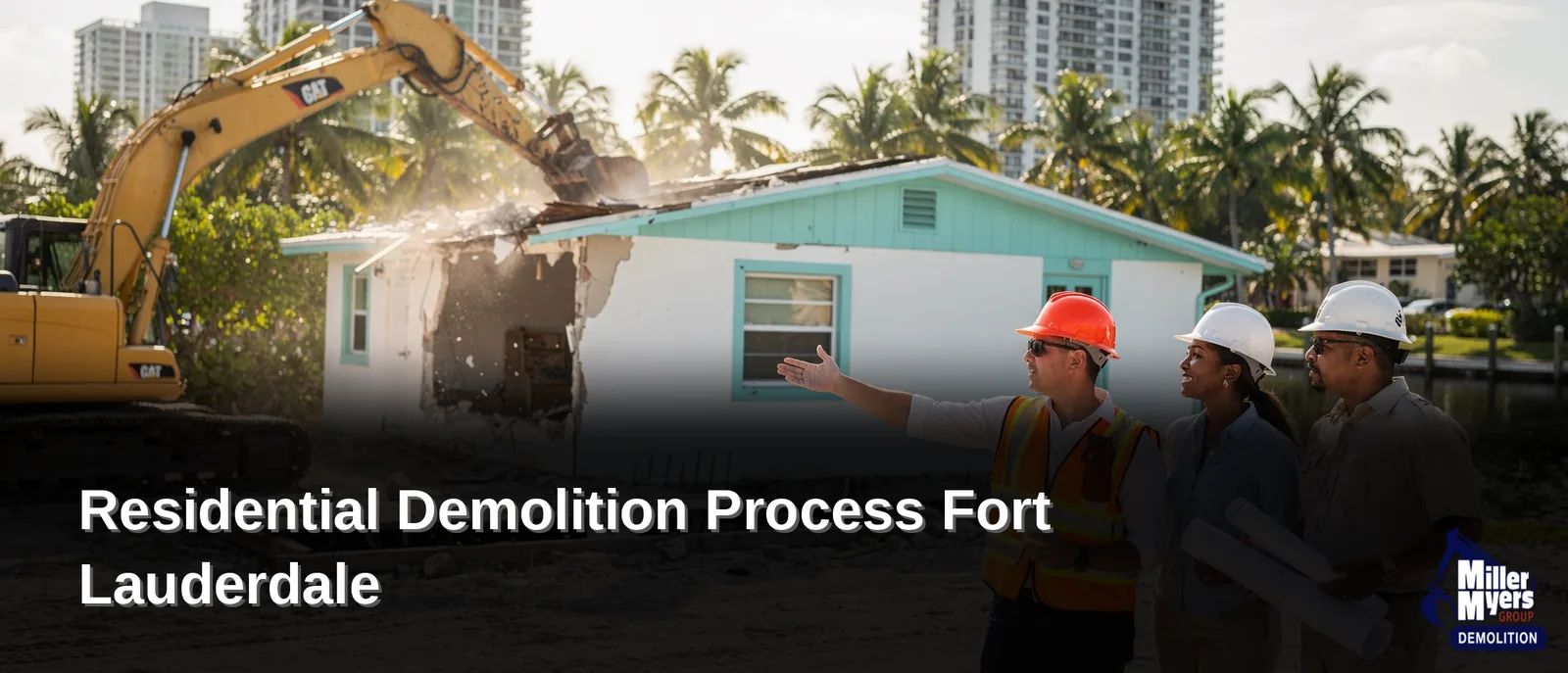 Residential demolition in Fort Lauderdale involves smaller structures like homes, often in tight neighborhoods where